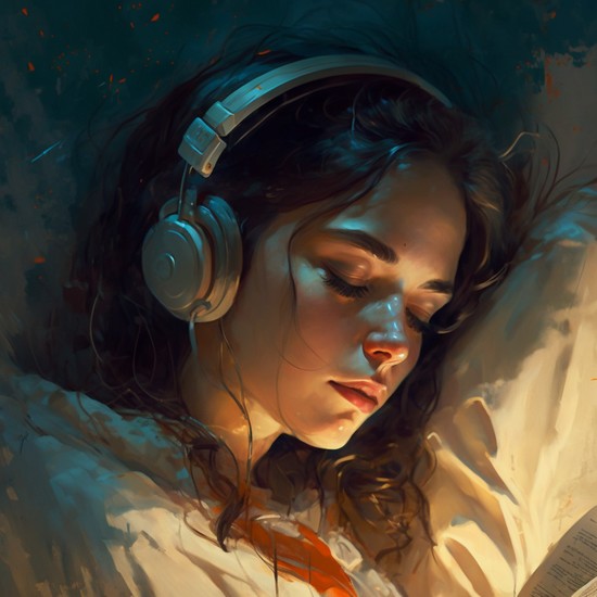 Nainen kuuntelee musiikkia