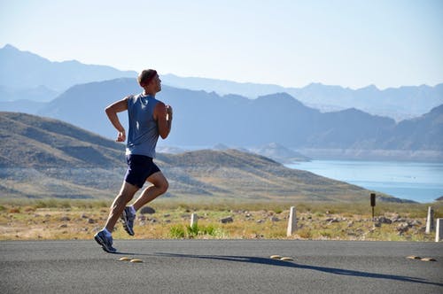 A healthy man running