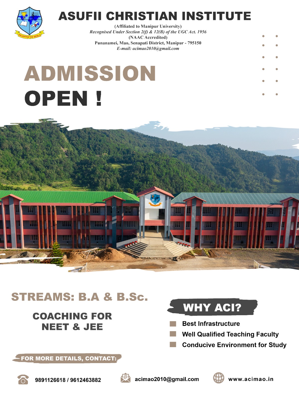 Admissions Open 2025 - Apply now for BA & BSc programs at Asufii Christian Institute!
