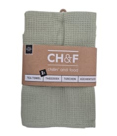 CHEF - tea towel - 50x70cm - 4sets/2pc - WAFFLE CELADON img