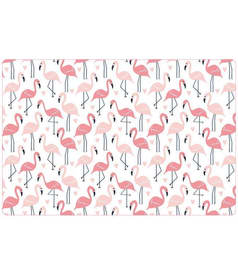 PLACEMAT - anti-slip - 30x45cm - 12st - PINK FLAMINGOS img