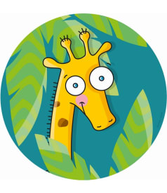 PLACEMAT - anti-slip - 38cm rond - 12st - GIRAFFE img