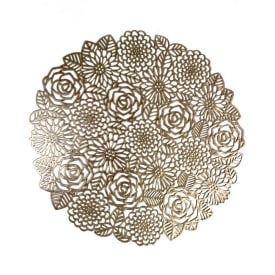 PLACEMAT - PVC - 38cm rond - 12st - ROSAS GOLD img