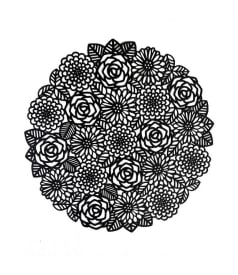 PLACEMAT - PVC - 38cm rond - 12st - ROSAS BLACK img