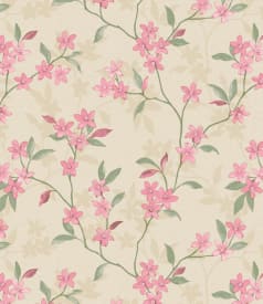BONITA FELTEX - 140cm - 20m - BLUE BLOSSOM VINE BEIGE img