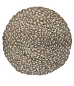PLACE MAT - BRAIDED - 38cm round - 12pc - JUTE 2 TONE WHITE img
