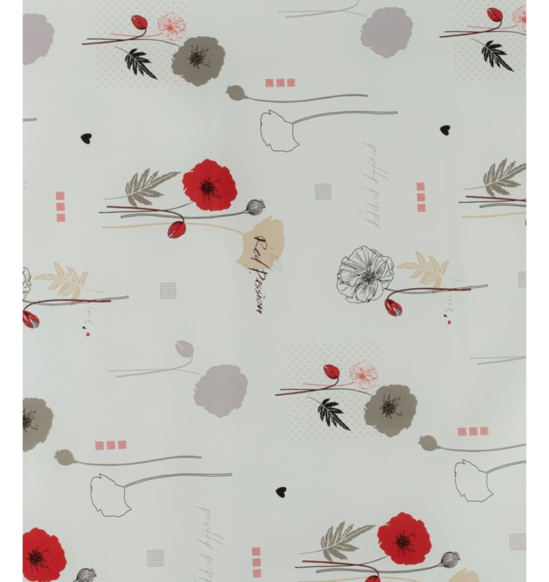 MIMOSA - 155cm rond - 1st/rol - POPPY WHITE/RED MI164081 img