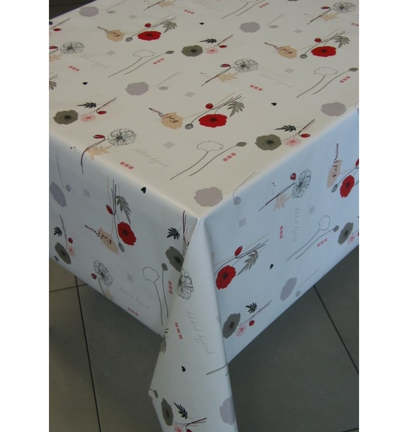 MIMOSA - 160cm - 21m - POPPY WHITE/RED MI64081 img