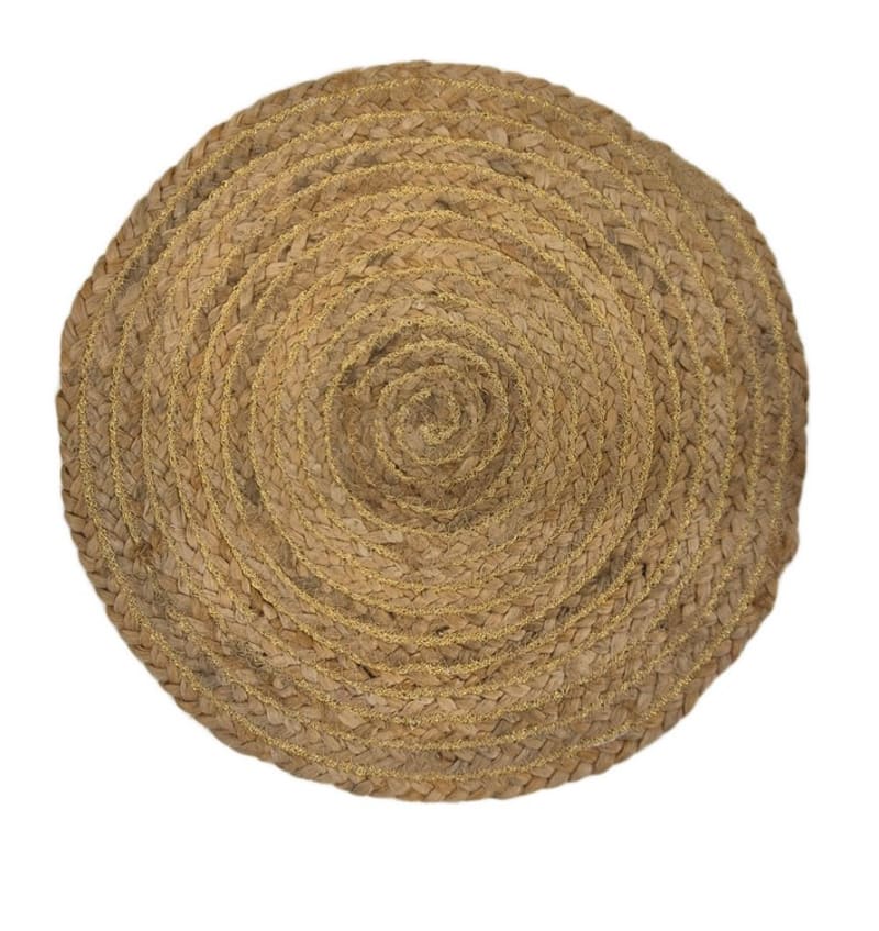 PLACEMAT - BRAIDED - 38cm rond - 12st - JUTE METAL PLM9905 img