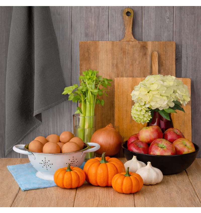 CHEF - theedoek - 50x70cm - 4sets/2st - WAFFLE GRAPHITE - sfeerfoto CHEF08502 img
