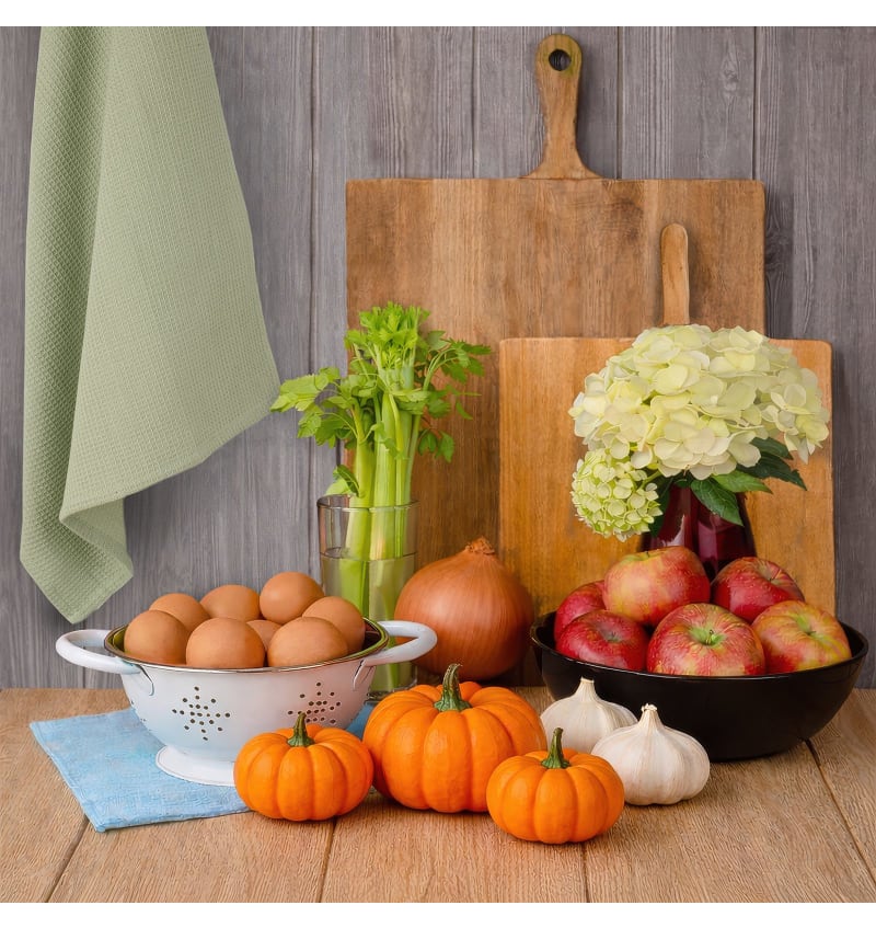 CHEF - theedoek - 50x70cm - 4sets/2st - WAFFLE CELADON - sfeerfoto CHEF08505 img