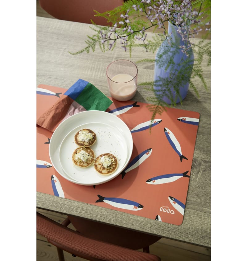 PLACEMAT - anti-slip - 30x45cm - 12st - SARDINHA TANGERINE - detail LOA4049 img