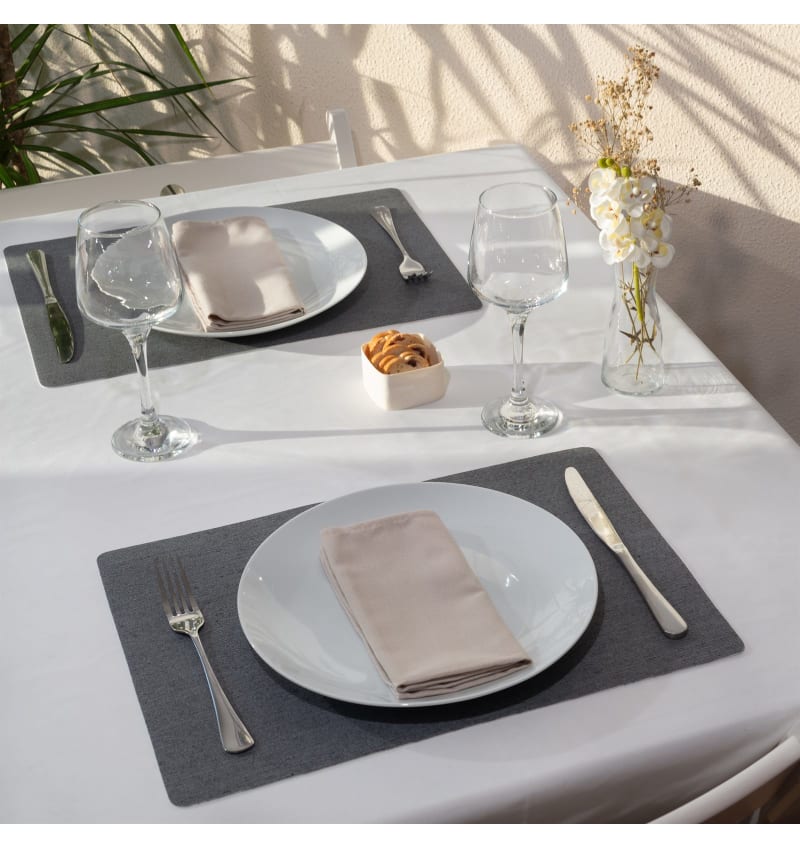 PLACEMAT - SOFIA - 30x43cm - 12st - GREY - sfeerfoto PLM5701 img