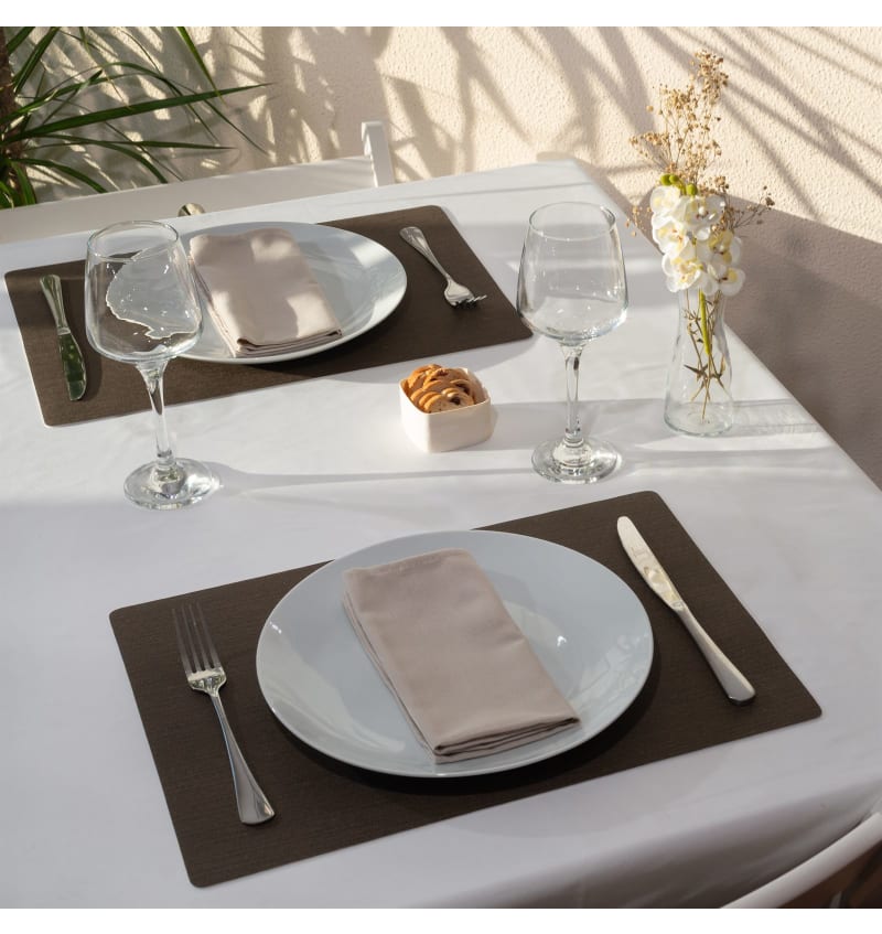 PLACEMAT - SOFIA - 30x43cm - 12st - MOKA - sfeerfoto PLM5702 img