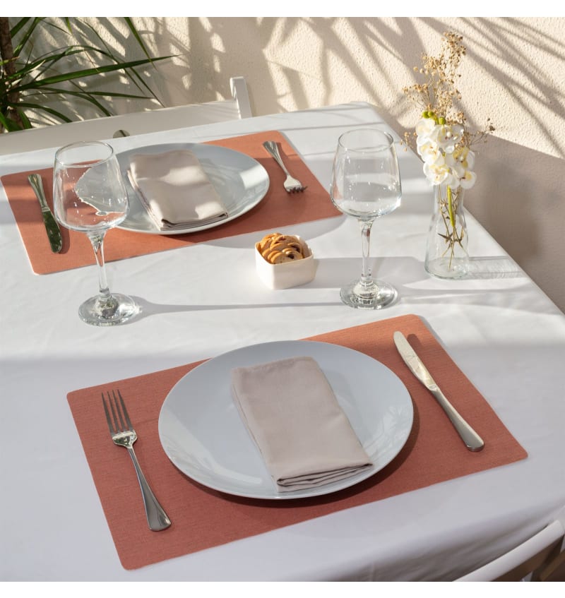 PLACEMAT - SOFIA - 30x43cm - 12st - CORAL - sfeerfoto PLM5703 img