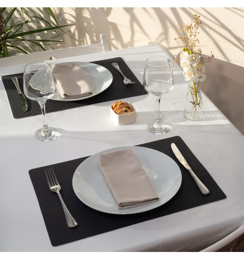PLACEMAT - SOFIA - 30x43cm - 12st - ANTHRACITE - sfeerfoto PLM5706 img