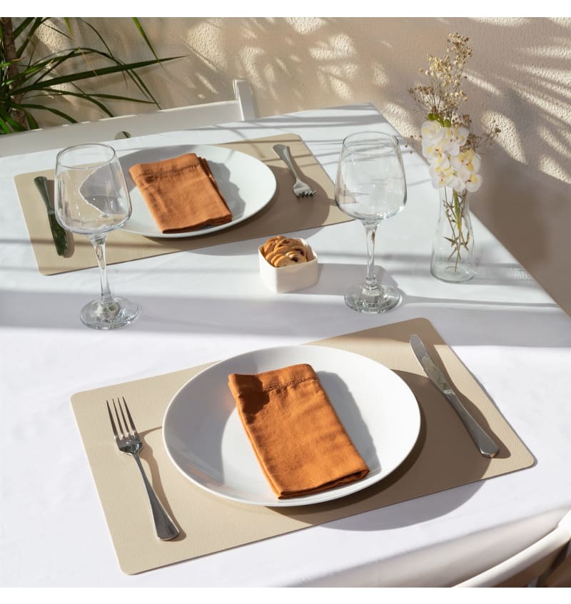 PLACEMAT - LUNAR - 30x43cm - 12st - BEIGE/SAND - sfeerfoto PLM6002 img