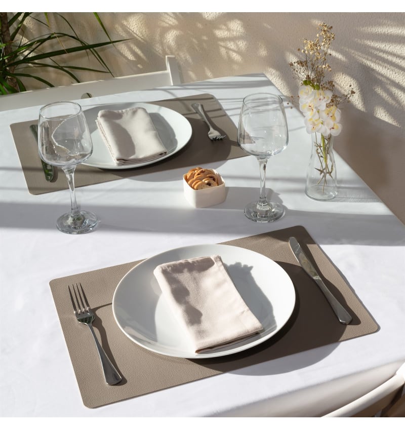 PLACEMAT - LUNAR - 30x43cm - 12st - BEIGE/SAND - sfeerfoto PLM6002 img