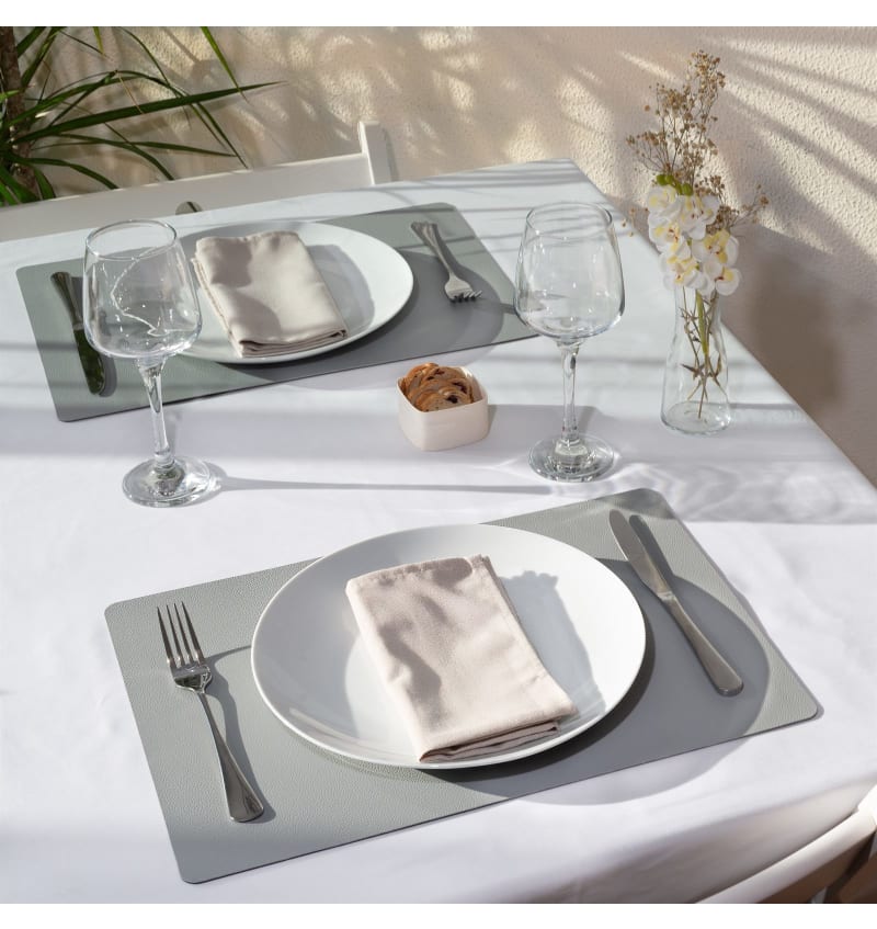 PLACEMAT - LUNAR - 30x43cm - 12st - BLACK/LIGHT GREY - sfeerfoto PLM6008 img