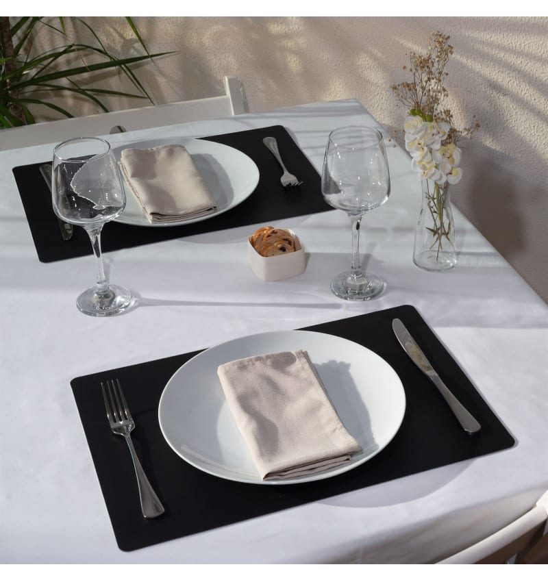 PLACEMAT - LUNAR - 30x43cm - 12st - BLACK/LIGHT GREY - sfeerfoto PLM6008 img