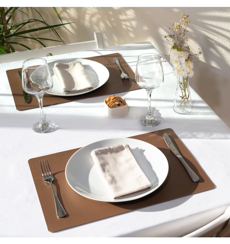 PLACEMAT - LUNAR - 30x43cm - 12st - MOCCA/COPPER - sfeerfoto PLM6009 img