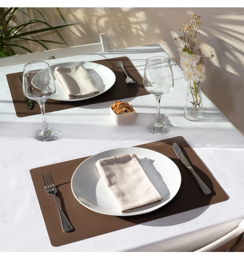 PLACEMAT - LUNAR - 30x43cm - 12st - MOCCA/COPPER - sfeerfoto PLM6009 img
