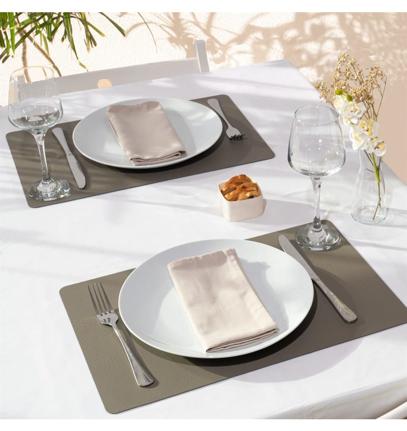 PLACEMAT - RECYC LEDER - 28,5x43,5cm - 12st - PEPPER - sfeerfoto PLM7002 img