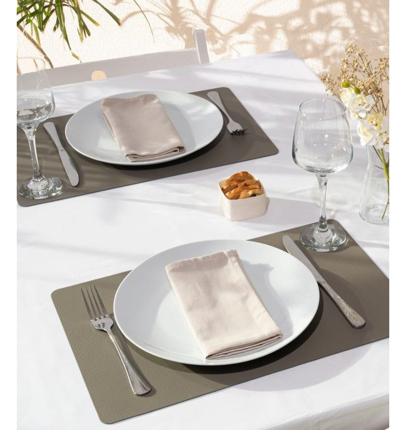 PLACEMAT - RECYC LEDER - 28,5x43,5cm - 12st - PEPPER - sfeerfoto PLM7002 img