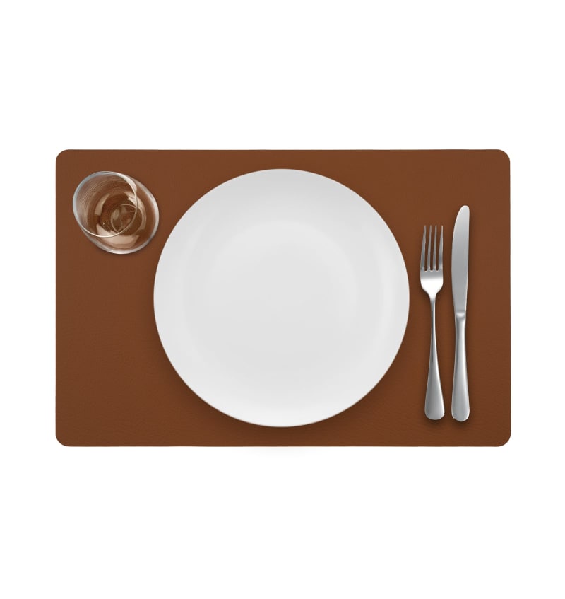 PLACEMAT - RECYC LEDER - 28,5x43,5cm - 12st - NUTMEG - detail PLM7003 img