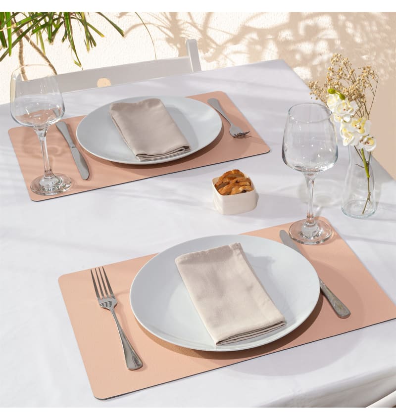PLACEMAT - RECYC LEDER - 28,5x43,5cm - 12st - MACARON - sfeerfoto PLM7005 img