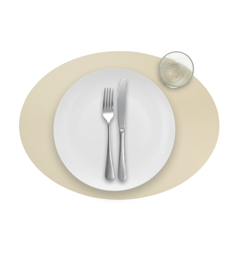 PLACEMAT - RECYC LEDER - 33x45cm ovaal - 12st - COOKIE - detail PLM7101 img
