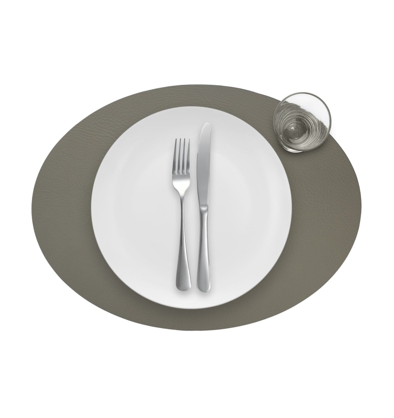 PLACEMAT - RECYC LEDER - 33x45cm ovaal - 12st - PEPPER - detail PLM7102 img