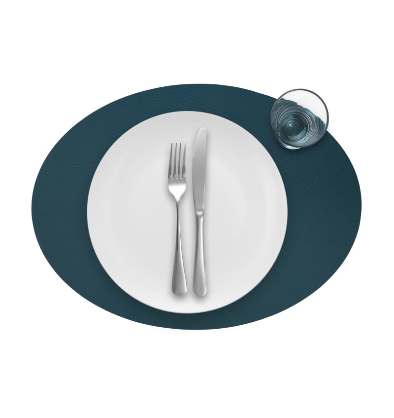PLACEMAT - RECYC LEDER - 33x45cm ovaal - 12st - GRAPE - detail PLM7104 img