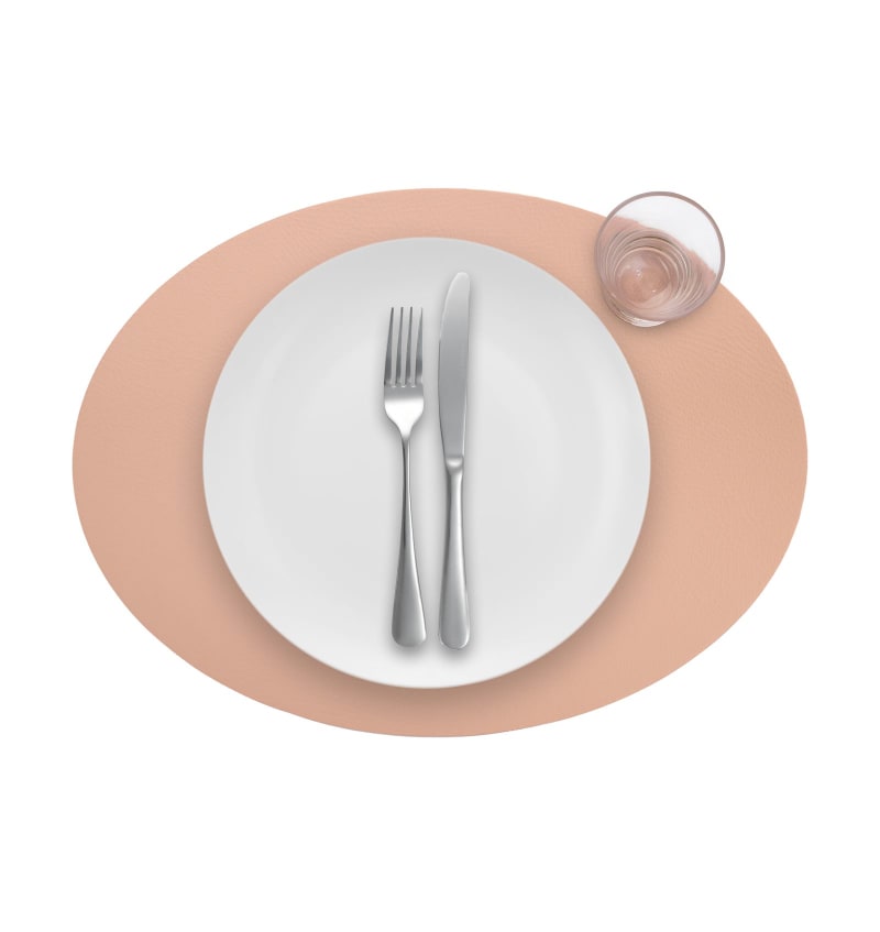 PLACEMAT - RECYC LEDER - 33x45cm ovaal - 12st - MACARON - detail PLM7105 img