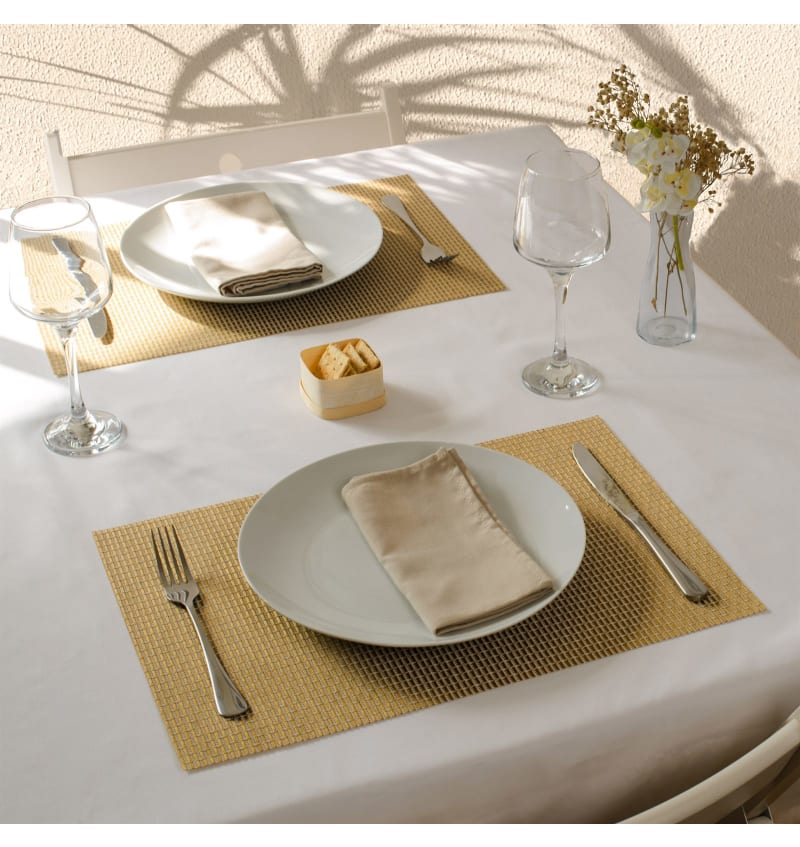PLACEMAT - PVC WOVEN - 30x45cm - 12st - JOLLY GOLD - sfeerfoto PLM9808 img