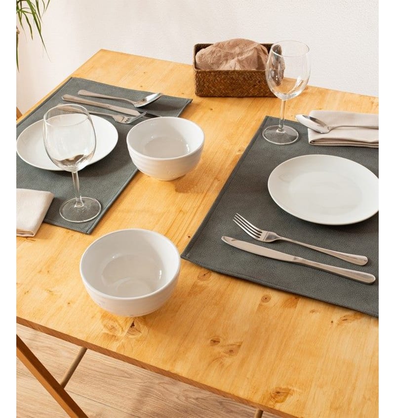 MONACO RAW - placemat xl - 48x35cm - 12st - STORM GREY - sfeerfoto RAW071025 img