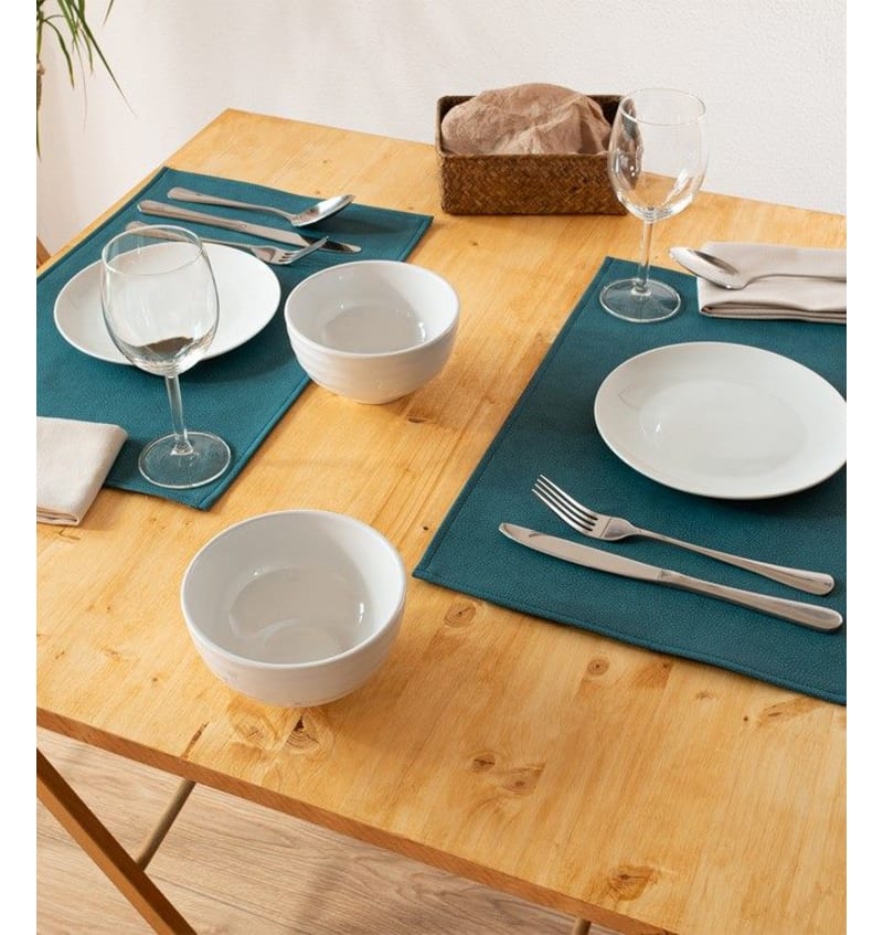 MONACO RAW - placemat xl - 48x35cm - 12st - PETROL - sfeerfoto RAW071119 img