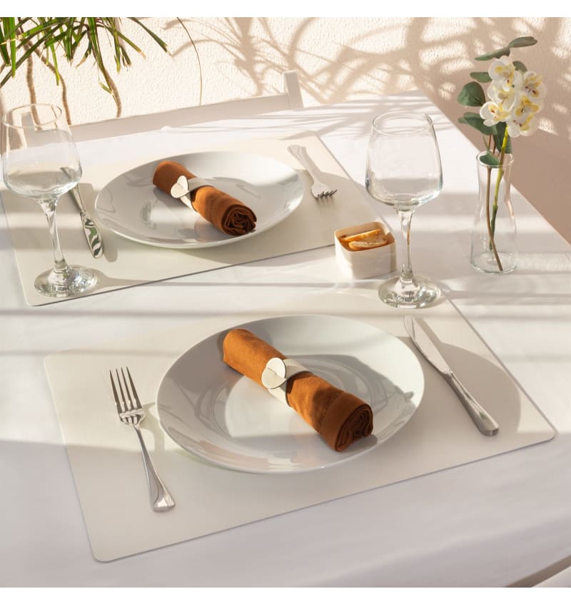 SKINNATUR - placemat - 45x35cm - 12st - SIMPLY WHITE - sfeerfoto SKIN01001 img