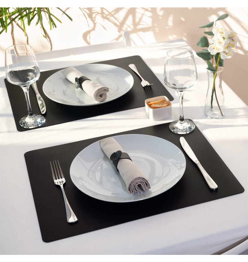 SKINNATUR - placemat - 45x35cm - 12st - CHARCOAL - sfeerfoto SKIN01003 img