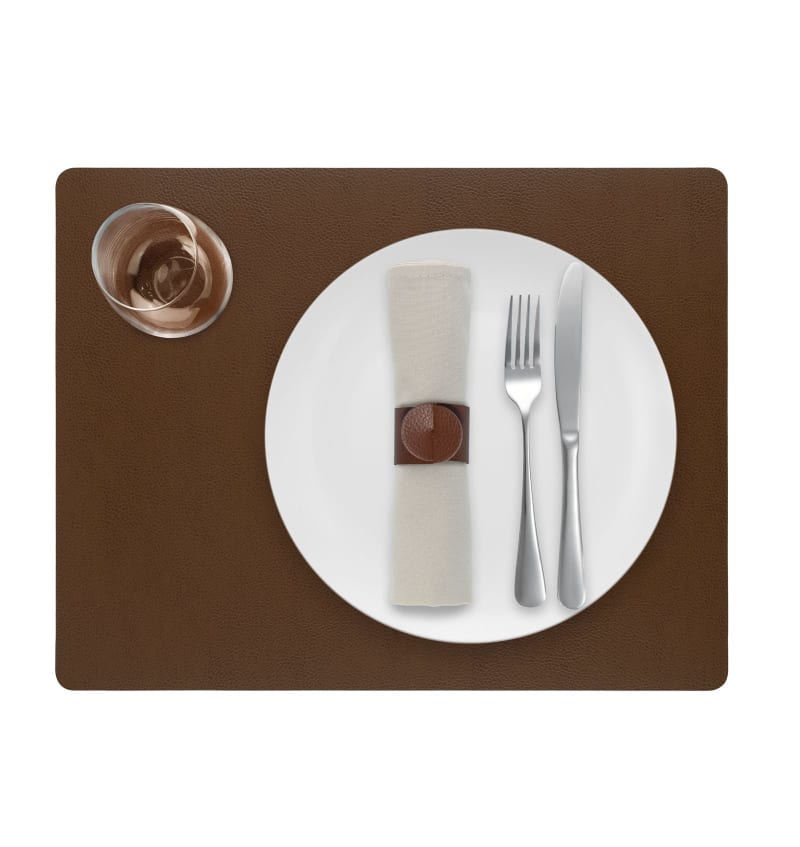 SKINNATUR - placemat - 45x35cm - 12st - COGNAC - detail SKIN01006 img