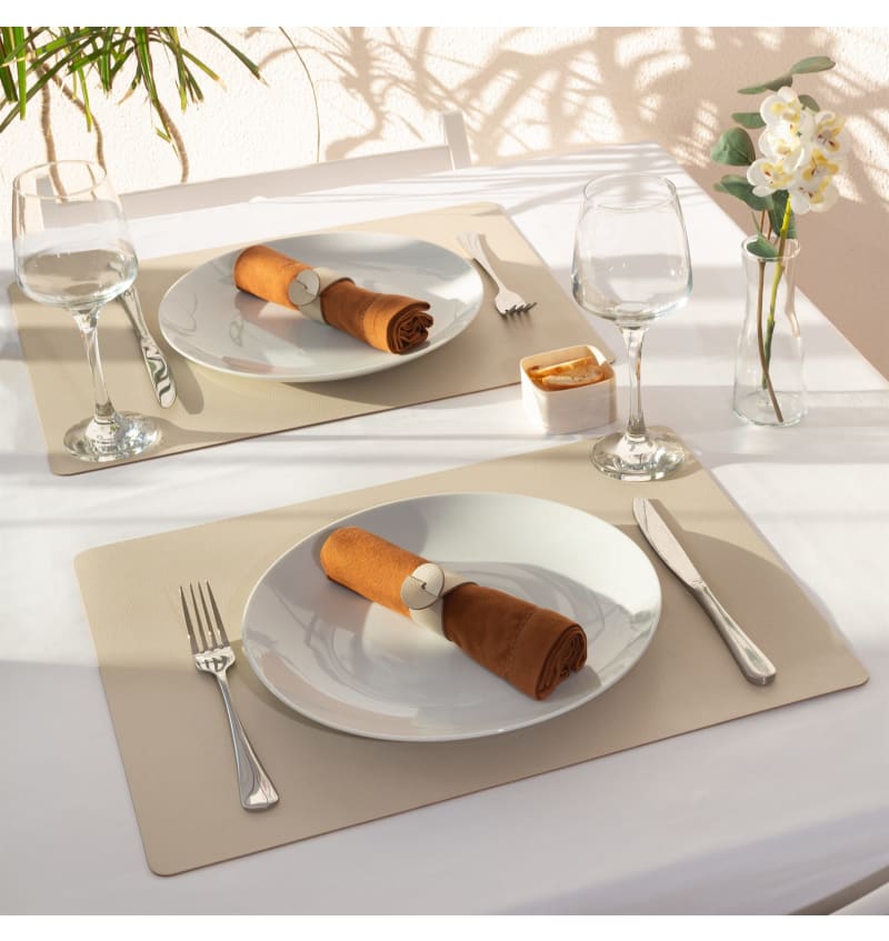 SKINNATUR - placemat - 45x35cm - 12st - LINEN - sfeerfoto SKIN01009 img