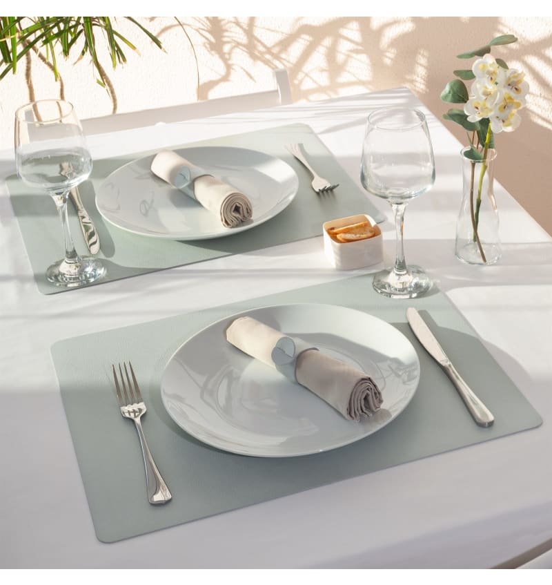 SKINNATUR - placemat - 45x35cm - 12st - ICY GREY - sfeerfoto SKIN01011 img