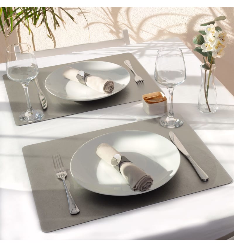 SKINNATUR - placemat - 45x35cm - 12st - SILVER - sfeerfoto SKIN01014 img