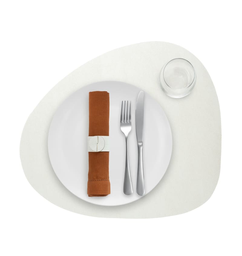 SKINNATUR - placemat pebble - 46x40cm - 12st - SIMPLY WHITE - detail SKIN02001 img