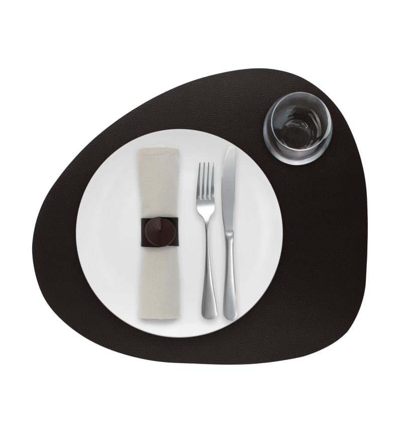 SKINNATUR - placemat pebble - 46x40cm - 12st - COFFEE BEAN - detail SKIN02002 img
