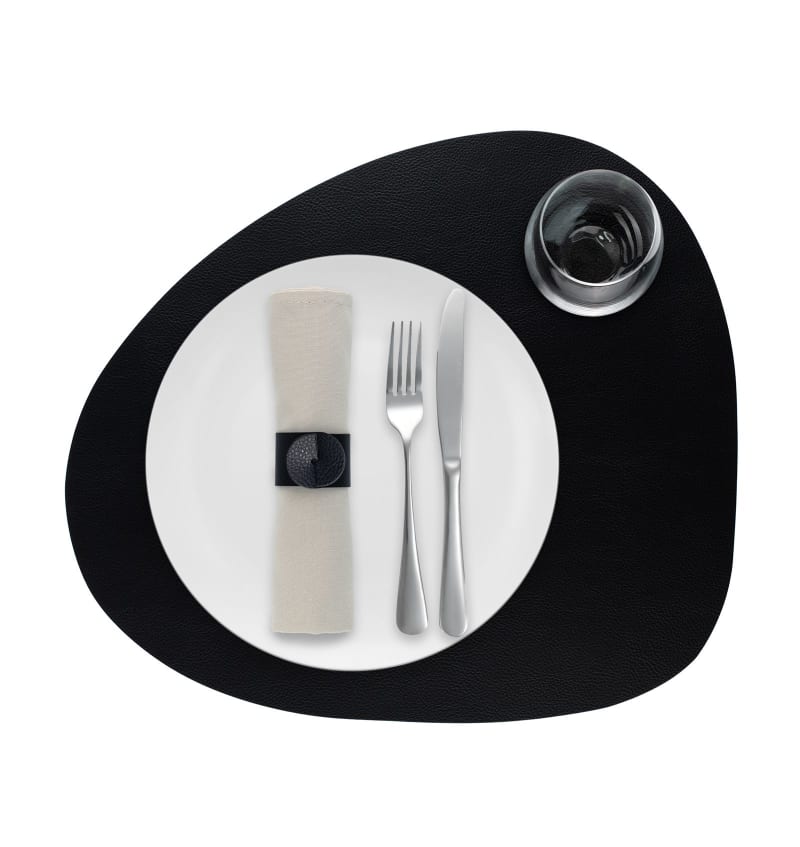 SKINNATUR - placemat pebble - 46x40cm - 12st - CHARCOAL - detail SKIN02003 img