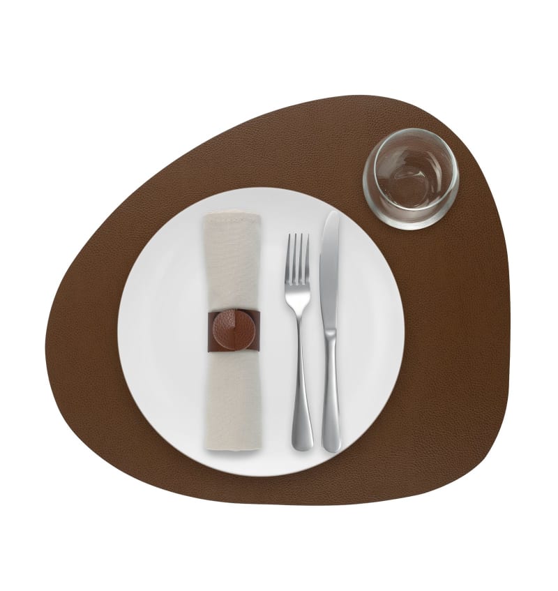 SKINNATUR - placemat pebble - 46x40cm - 12st - COGNAC - detail SKIN02006 img