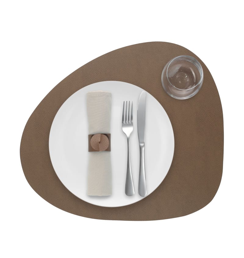 SKINNATUR - placemat pebble - 46x40cm - 12st - TOBACCO - detail SKIN02012 img
