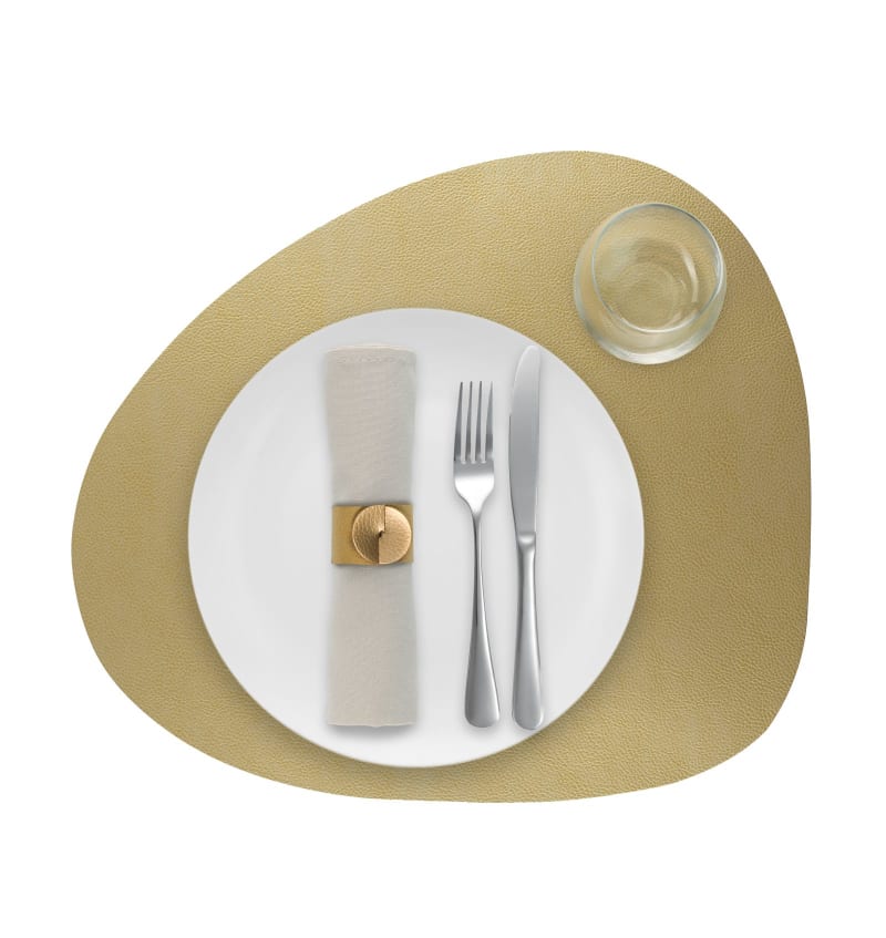 SKINNATUR - placemat pebble - 46x40cm - 12st - GOLD - detail SKIN02013 img