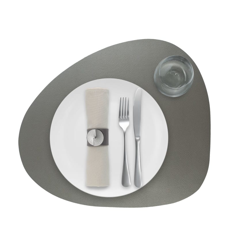 SKINNATUR - placemat pebble - 46x40cm - 12st - SILVER - detail SKIN02014 img